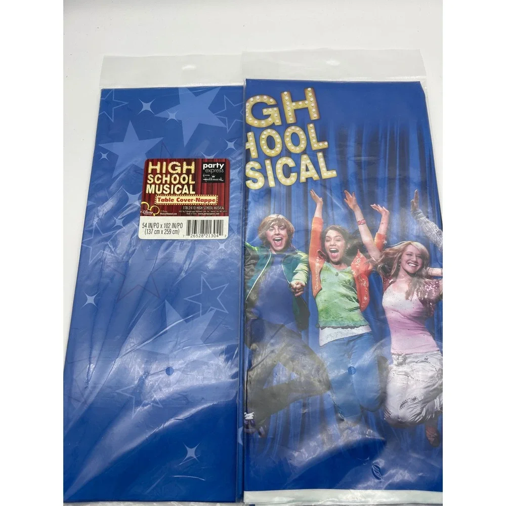 Hallmark High School Musical Plastic Table Cover 54x102 Disney 2 pk‎ bundle